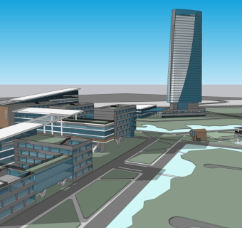 现代高层办公楼